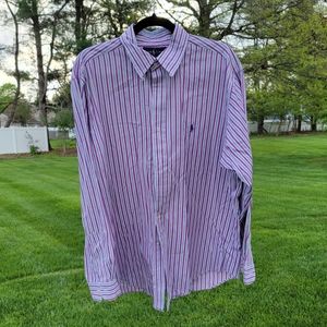 Ralph Lauren Striped Men's Dress Button Down Up Shirt Classic Fit 16.5 32 33